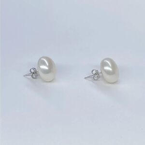 Saks Fifth Avenue Collection 14K White Gold Freshwater Button Pearl Stud Earring